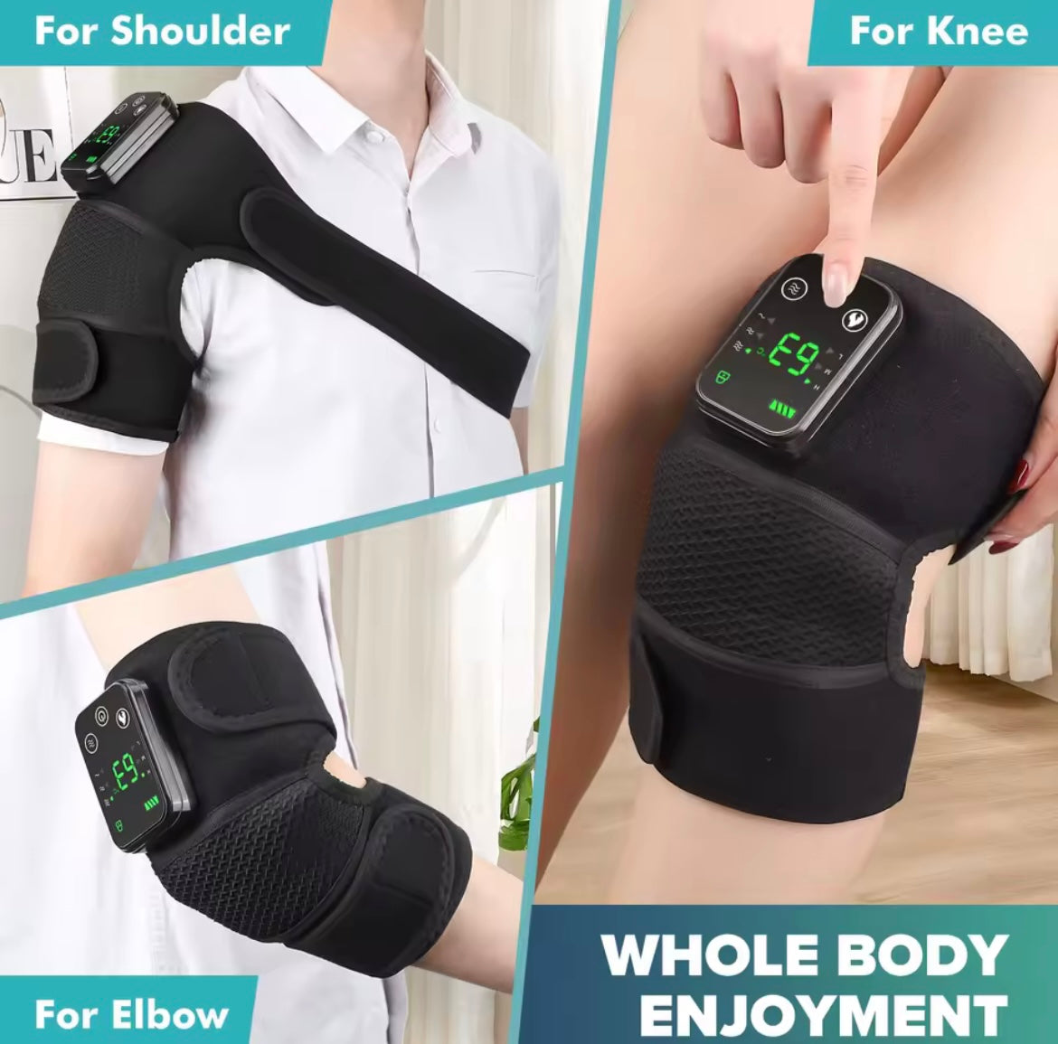 3 in 1 rechargeable heated knee, shoulder, and elbow massager