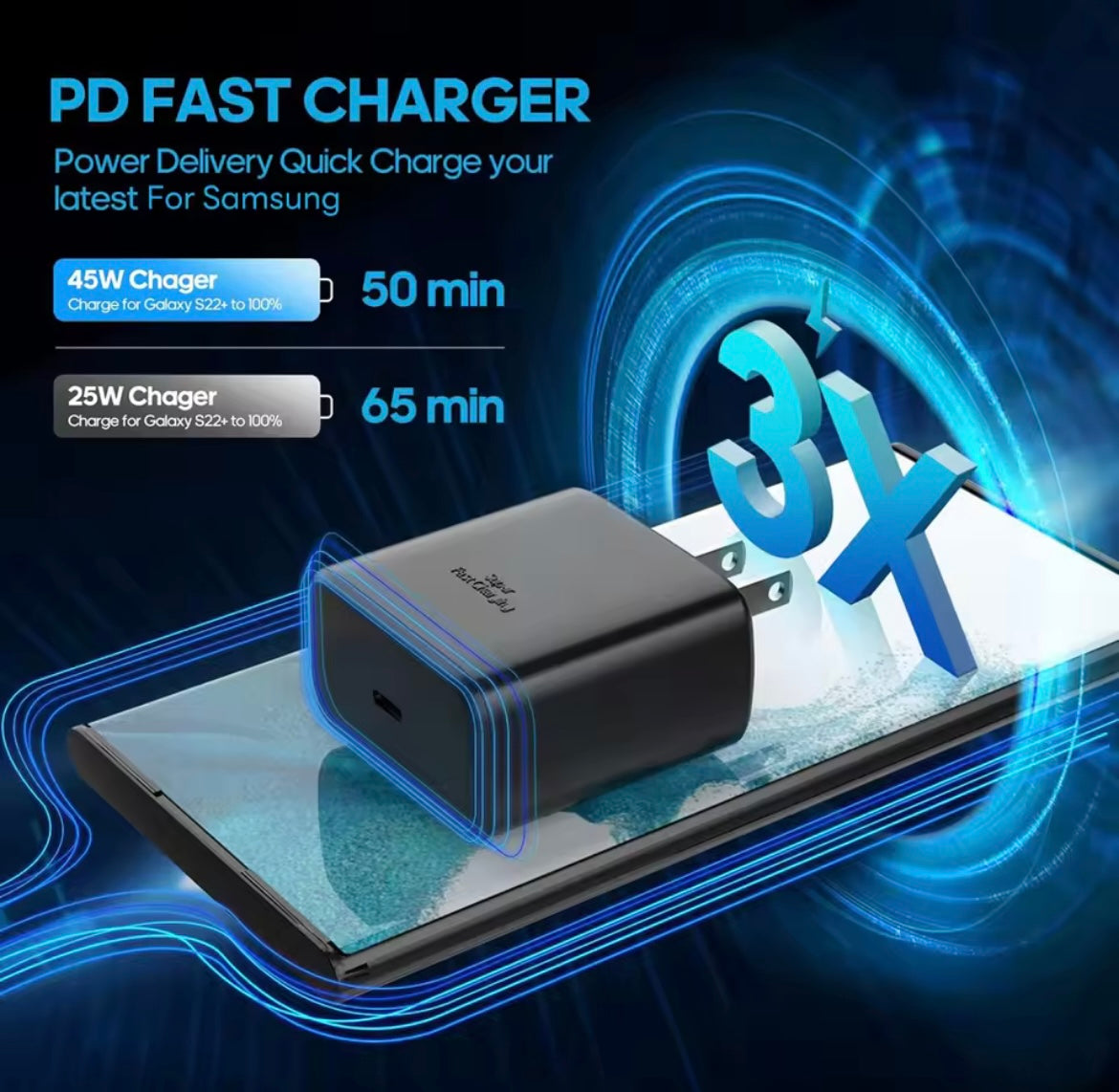 Black Fast Charging C-Type charger