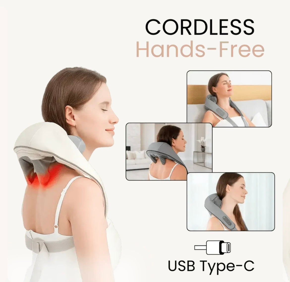 3 in 1 rechargeable heated Neck & Shoulder Massager