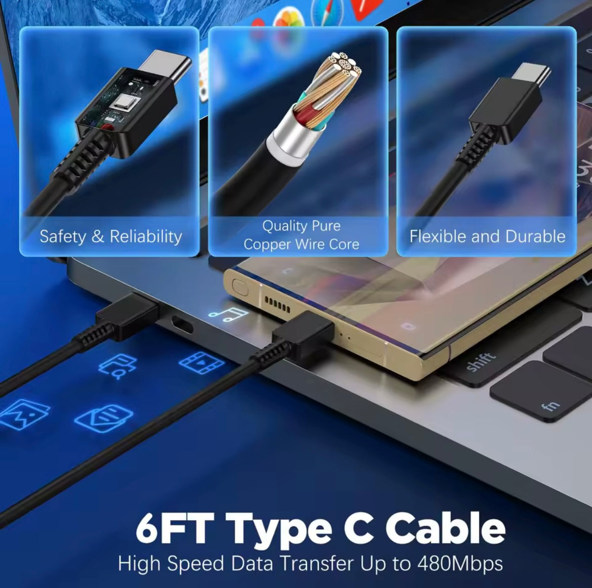 Black Fast Charging C-Type charger